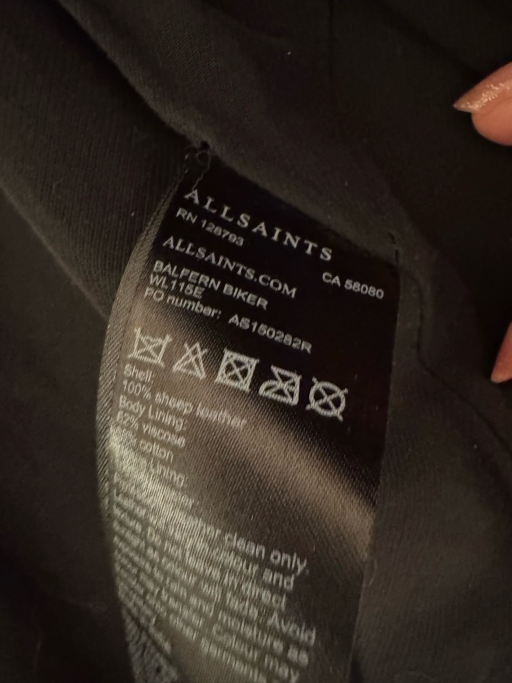 AllSaints Balfern Leather Jacket Black Moto Biker XXS US 0 - Picture 8 of 10